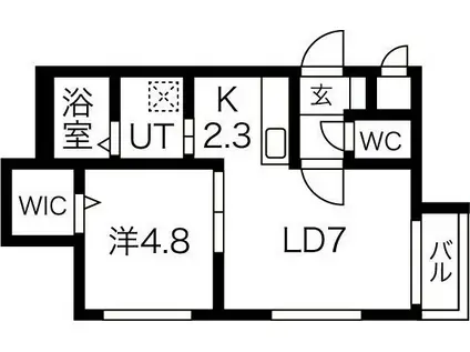 クリビア二十四軒(1LDK/1階)の間取り写真