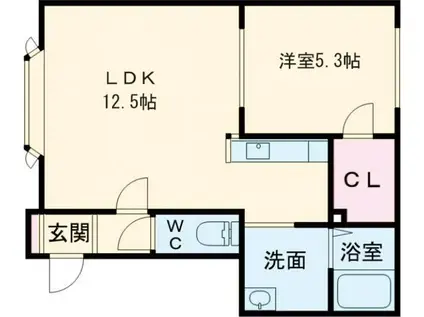 クロスIII(1LDK/2階)の間取り写真