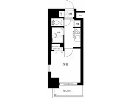 スパシエアランシア亀戸(1K/5階)の間取り写真