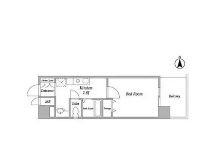 コンフォリア東品川(1K/3階)の間取り写真