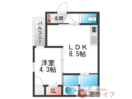 F ASECIAS BONNY(1LDK/2階)の間取り写真