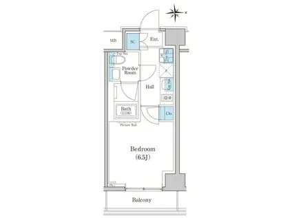 スタイリオ新丸子ノース(1K/7階)の間取り写真