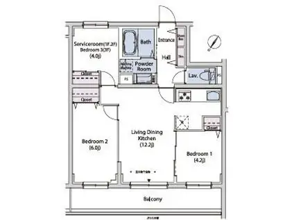WEAVE BASE - HEIWADAI(2SLDK/2階)の間取り写真