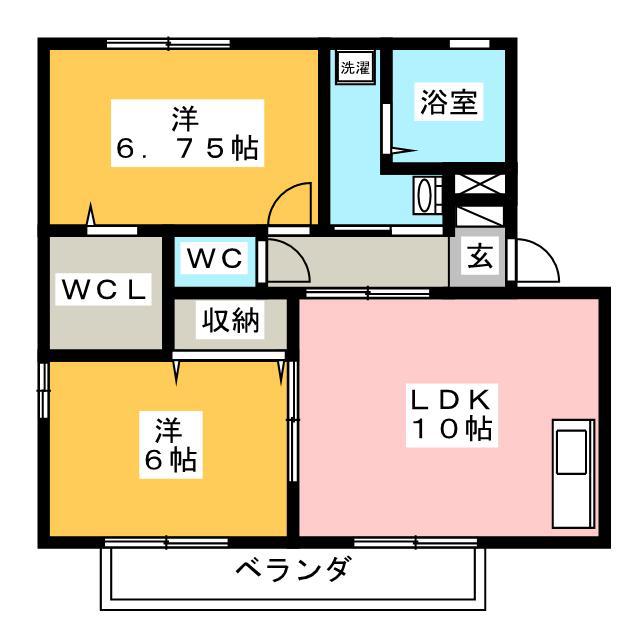 フルハウスK B(2LDK/1階)の間取り写真