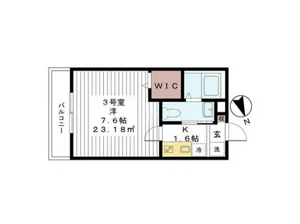 ソラリス(1K/2階)の間取り写真