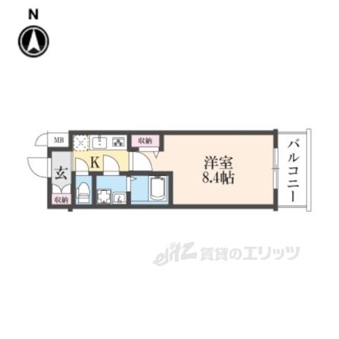CRESTTAPP京都太秦天神川DEX1(1K/5階)の間取り写真