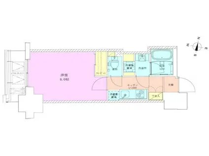 半蔵門レジデンス(1K/6階)の間取り写真