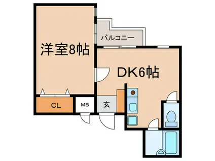 サンパレス21垂水(1DK/3階)の間取り写真