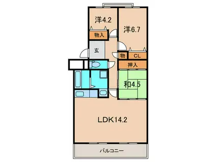 エステートプラザ中野(3LDK/3階)の間取り写真