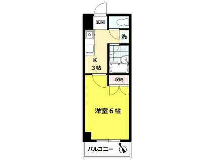 アルクファース(1K/4階)の間取り写真