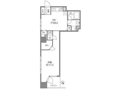 ルクレ新川レジデンス(1DK/3階)の間取り写真