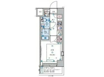 リヴシティ横濱石川町(1K/7階)の間取り写真