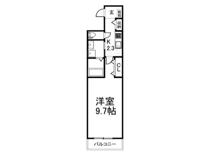 アンジュ ド ボヌール 香里園(1K/3階)の間取り写真