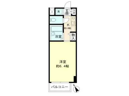 北辰ヒルズ早稲田(1K/5階)の間取り写真