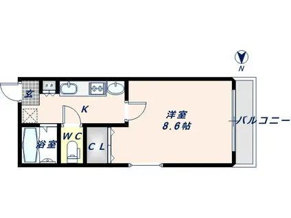 リバーライズ高井田(1K/6階)の間取り写真