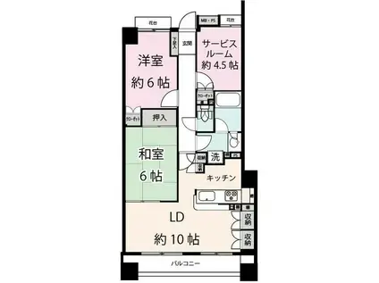クリオレミントンハウス山下公園(2SLDK/15階)の間取り写真