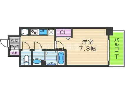 レシオス天王寺(1K/9階)の間取り写真