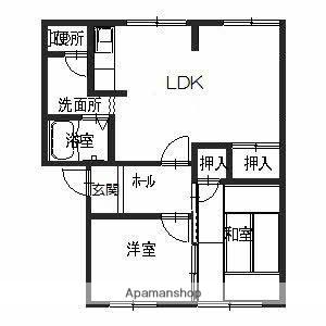 JR和歌山線 岩出駅 徒歩35分 2階建 築36年(2LDK/1階)の間取り写真
