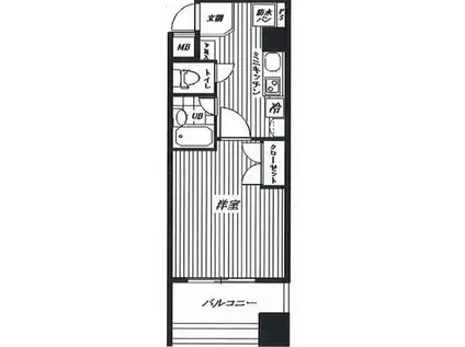 ソアブール日本橋(1K/7階)の間取り写真