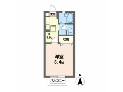 エスポアール・桜ケ丘(1K/1階)の間取り写真