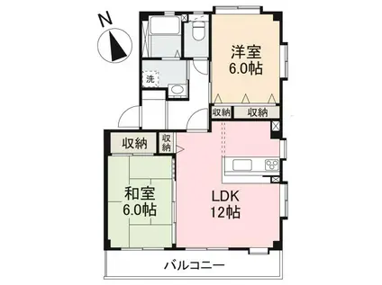 フォブール愛いちみや A棟(2LDK/1階)の間取り写真