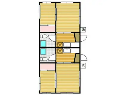 ブルーフォレスト(1DK/2階)の間取り写真