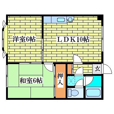 オーシャンビレッジ真栄(2LDK/2階)の間取り写真