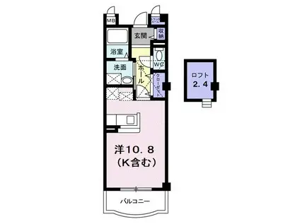 ウエスト メゾン(ワンルーム/3階)の間取り写真