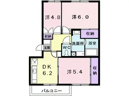 コモド・パレ・SATO(3DK/2階)の間取り写真