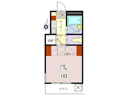 ジュネパレス千葉第23(1K/1階)の間取り写真