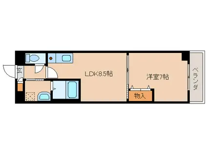 エレガンテ・アネシス(1LDK/6階)の間取り写真