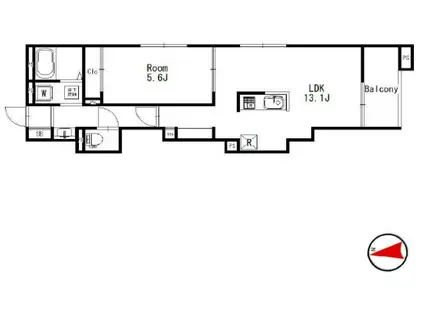 シャトネルA(1LDK/2階)の間取り写真