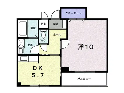 エスポワール21(1DK/3階)の間取り写真