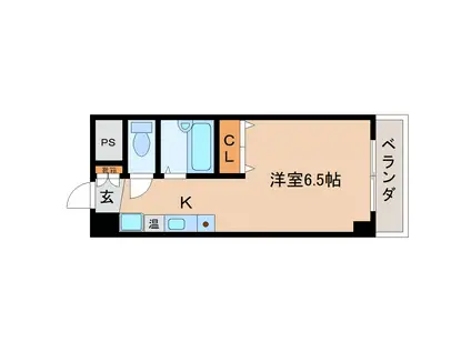 リバーサイド王寺(1K/1階)の間取り写真