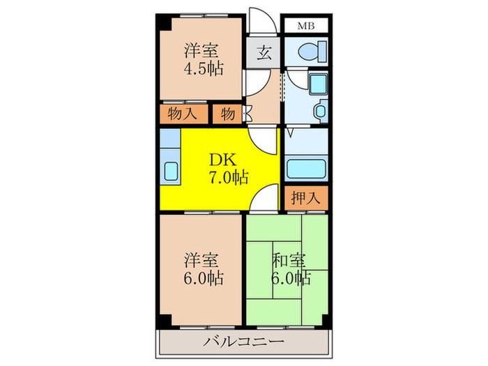 アビタ昭和(3DK/4階)の間取り写真