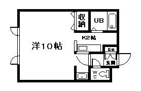 ロイヤルポケット(1K/2階)の間取り写真