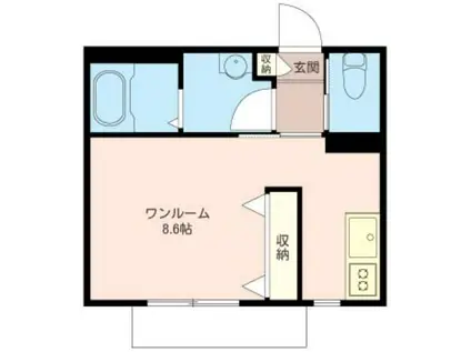 メルヴェーユ(ワンルーム/3階)の間取り写真