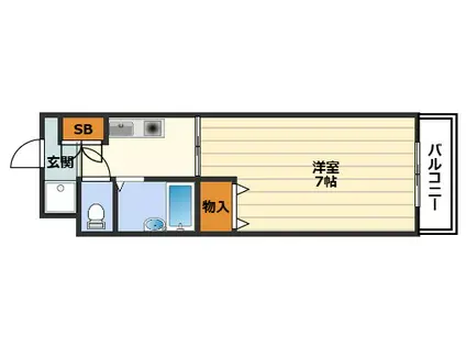 カランドリエ(1K/4階)の間取り写真