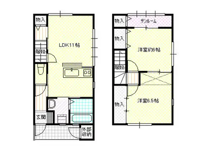 ファイン豊田(2LDK/1階)の間取り写真