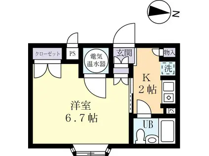 モンブラン(1K/3階)の間取り写真