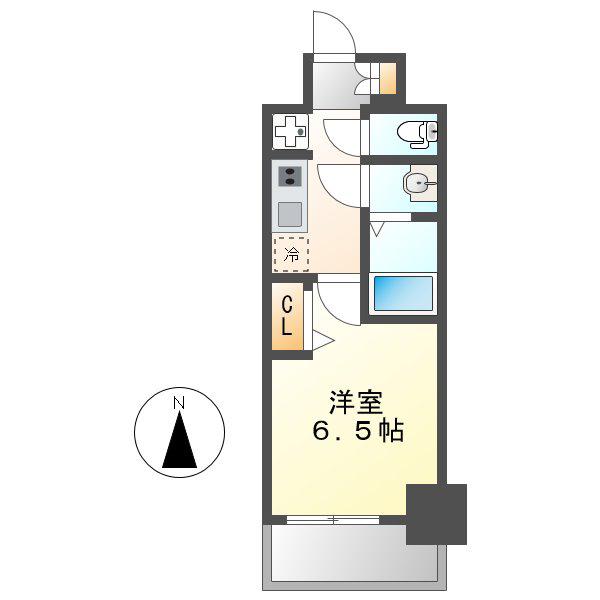 プレサンスTHE新栄(1K/13階)の間取り写真