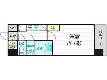エスライズ新大阪フロント(1K/7階)の間取り写真