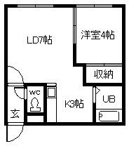 ティエラ(1LDK/1階)の間取り写真