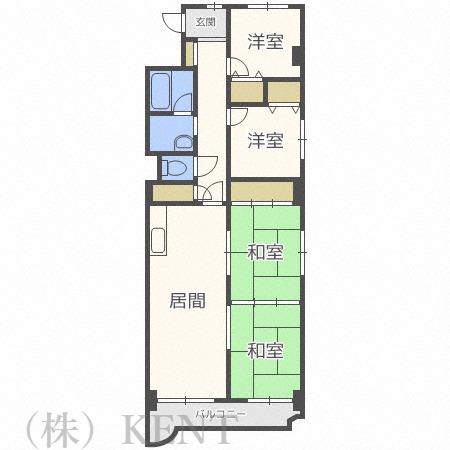 パサージュ発寒(4LDK/3階)の間取り写真