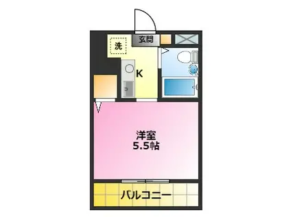 柳澤ハイツ(1K/5階)の間取り写真