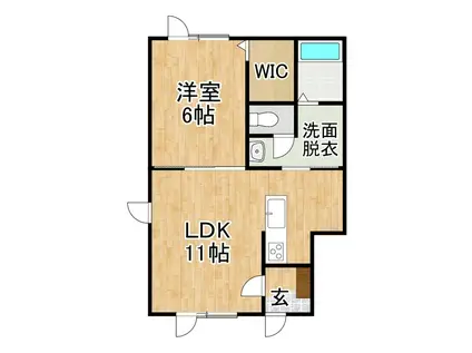 MILLY LA KATE(1LDK/2階)の間取り写真