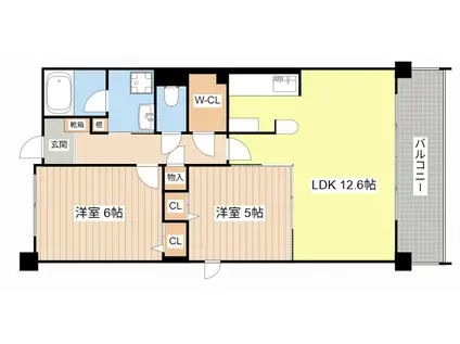 JR東海道本線 南草津駅 徒歩8分 5階建 築19年(2LDK/5階)の間取り写真