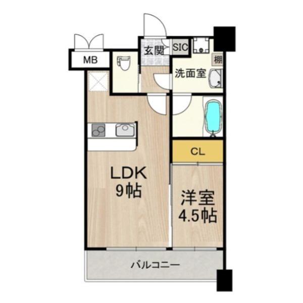 プレジオ緑地公園(1LDK/8階)の間取り写真