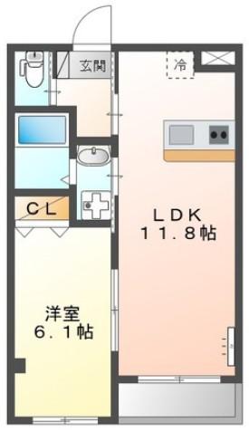 LA SEED REVE(1LDK/2階)の間取り写真