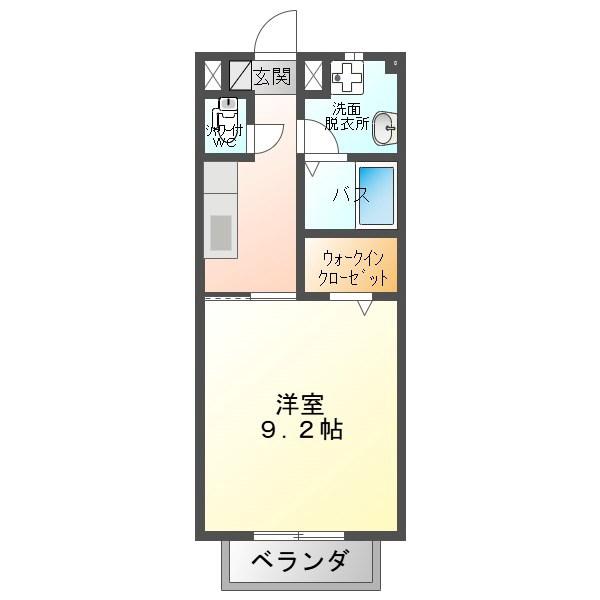 ソフィア(1K/1階)の間取り写真
